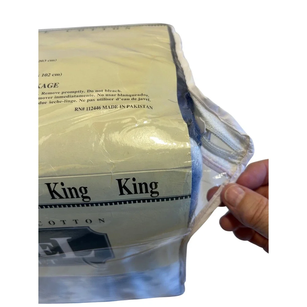 King Flannel Sheet Set Blue White Tie‎ Dye 100% Cotton 4 Pc Oversized Bedding